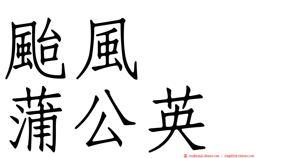 颱風　　蒲公英